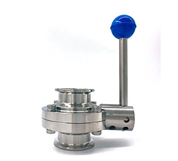 Sanitary clamped butterfly valve